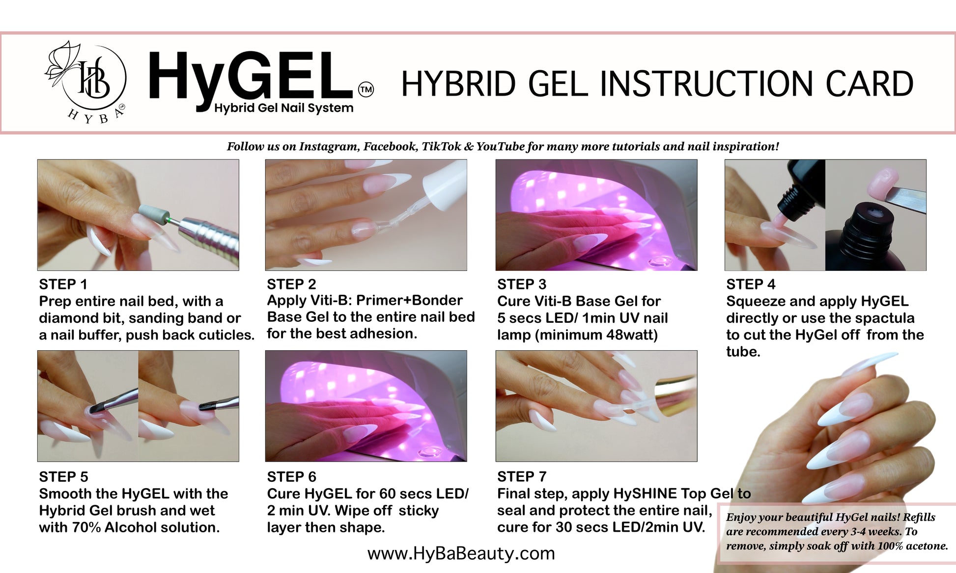 Hybrid Gel - HyGEL 60ml / PF02 French Tip White - HYBA BEAUTY