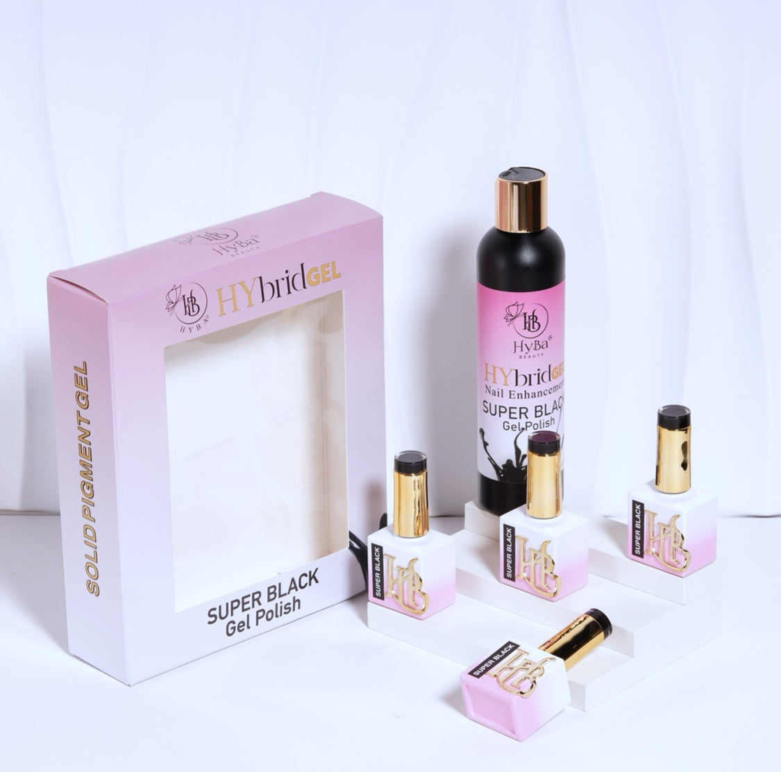 HYBRID SUPER BLACK Gel Polish - REFILL KIT - HYBA BEAUTY