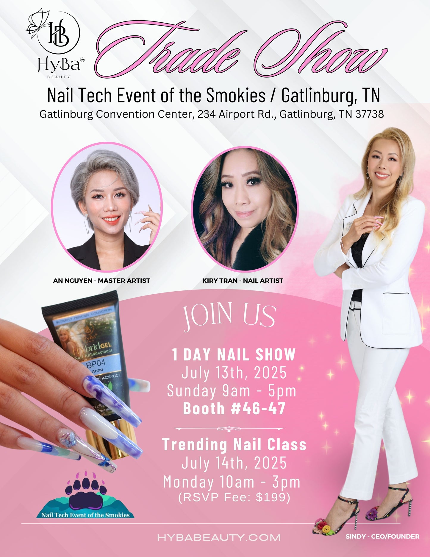 July 13, 2025 Nail Tech of the Smokies - Trade Show Details & RSVP  Class Registration