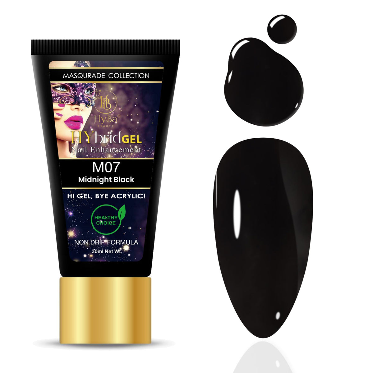 Hybrid Gel - HyGEL® 30ml  / #M07 Midnight Black