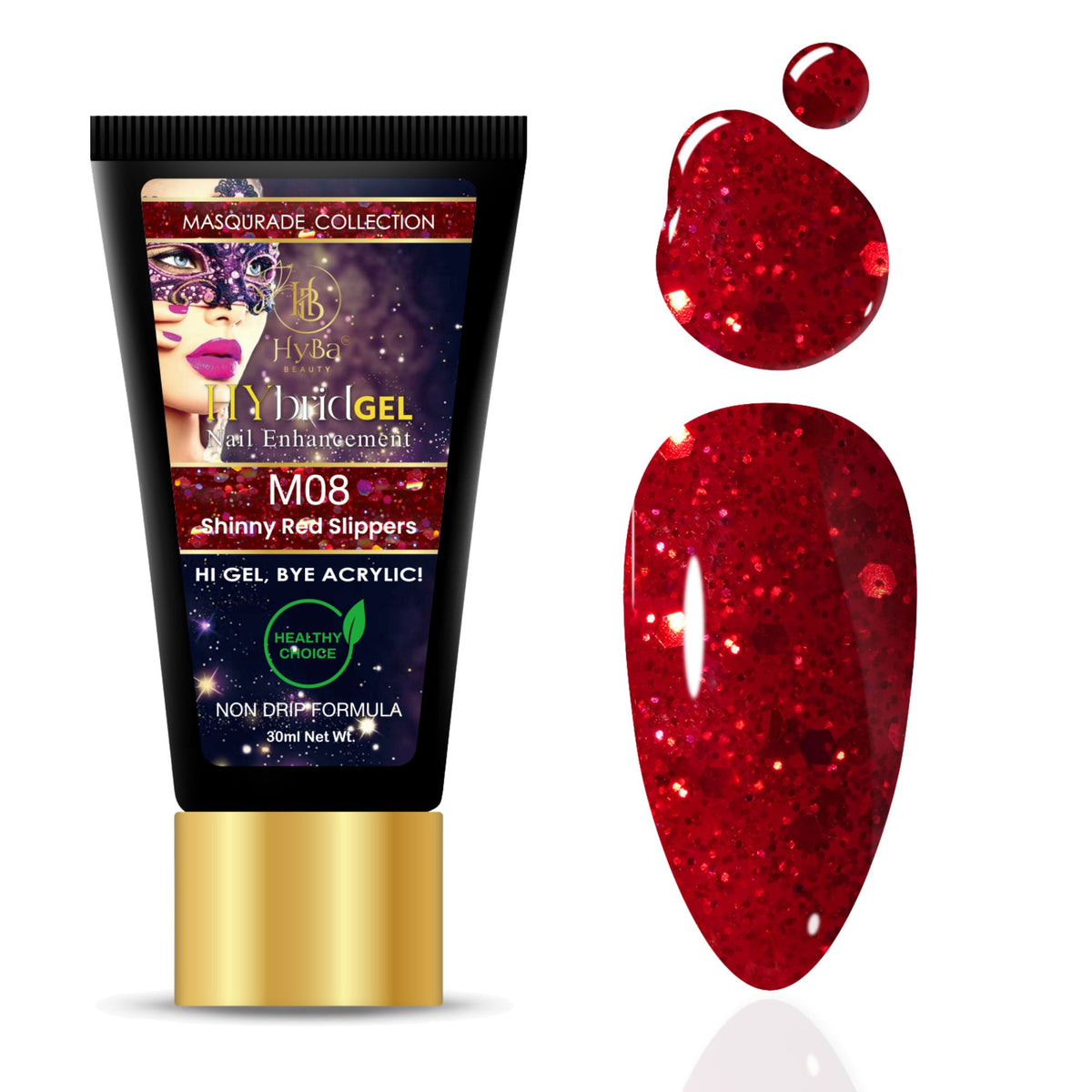 Hybrid Gel - HyGEL® 30ml  / #M08 Shinny Red Slippers