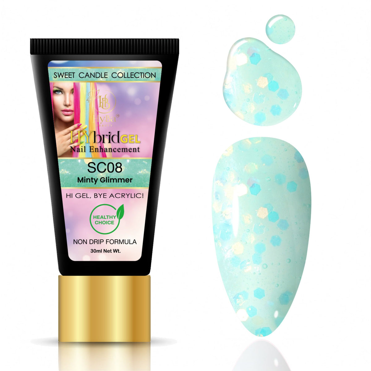 Hybrid Gel - HyGEL® 30ml  / #SC08 Minty Glimmer