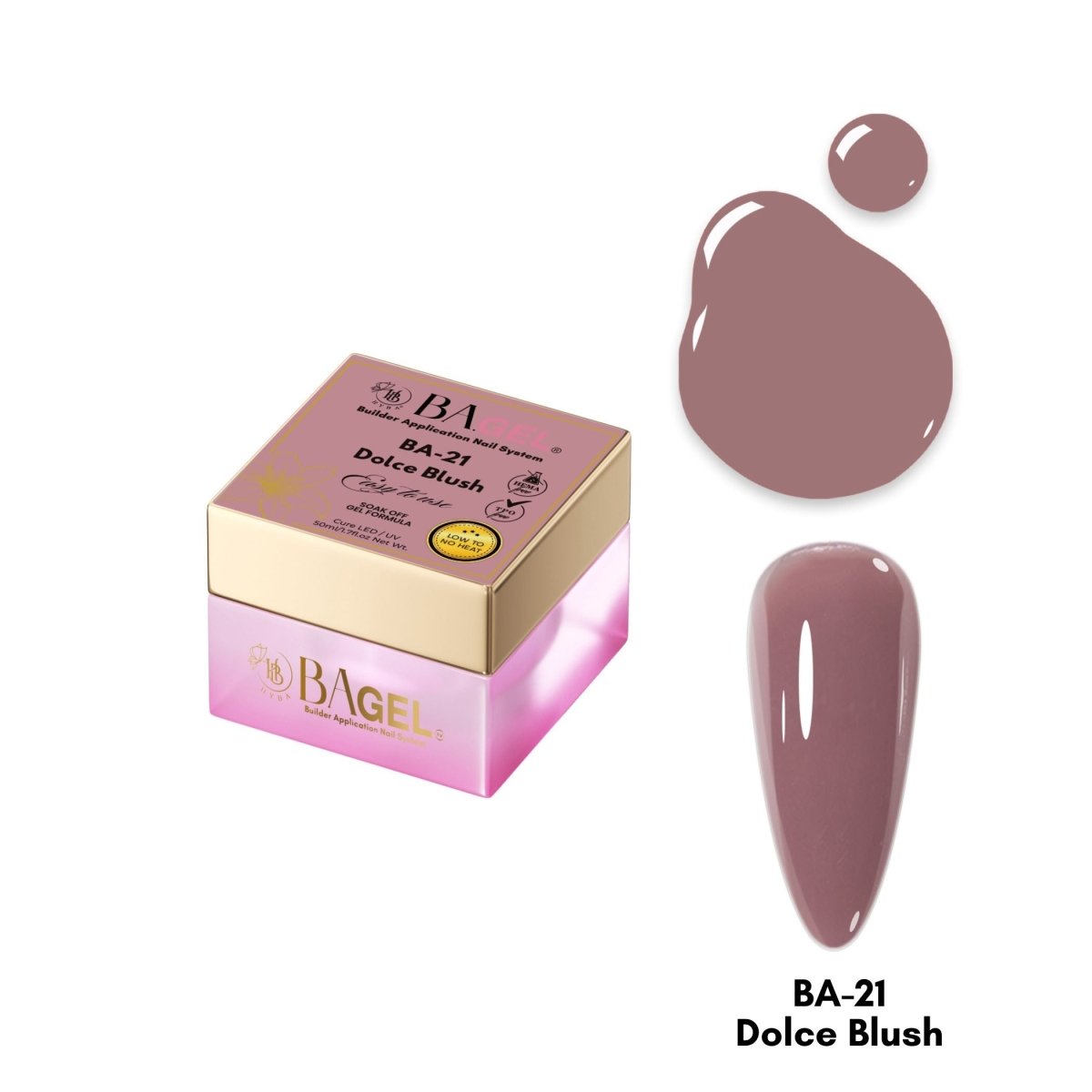 BA - 21 Dolce Blush - BA.GEL® Builder Gel System - HYBA BEAUTY