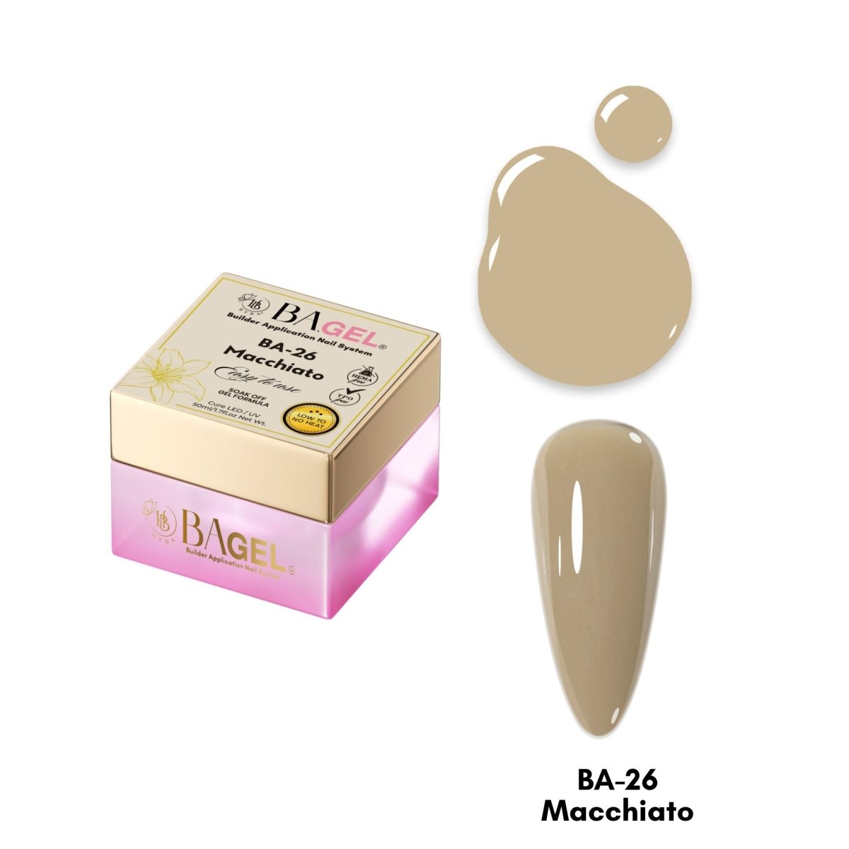 BA - 26 Macchiato - B A.GEL® Builder Gel System - HYBA BEAUTY