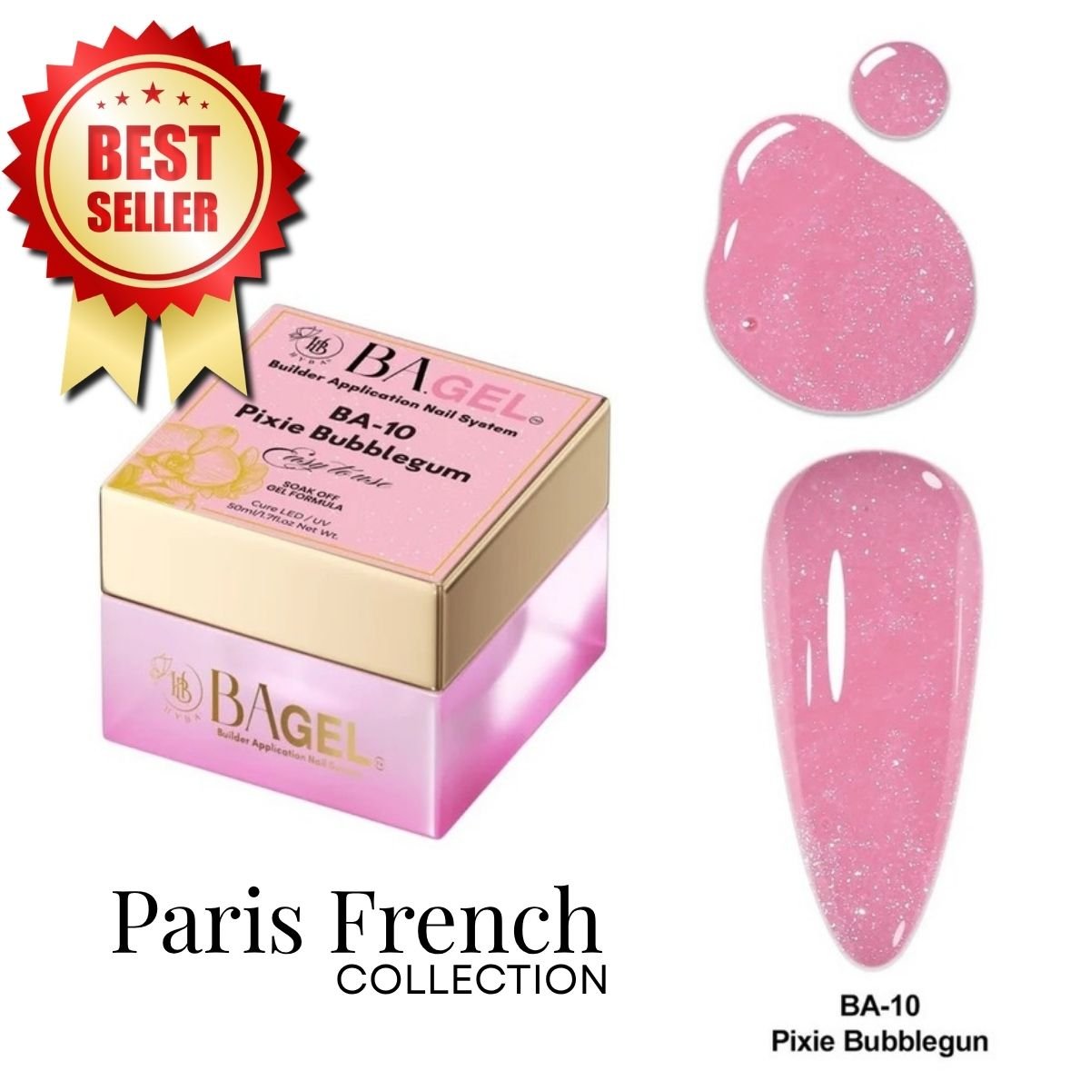 BA.GEL® Builder Bottle Gel - #BA-10 Pixie Bubblegum (50ml) - HyBa® BEAUTY