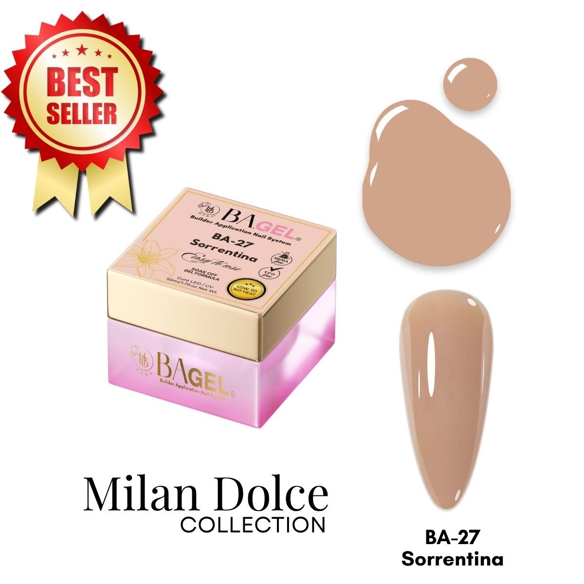BA.GEL® Builder Gel - #BA-27 Sorrentina (50ml) - HyBa® BEAUTY
