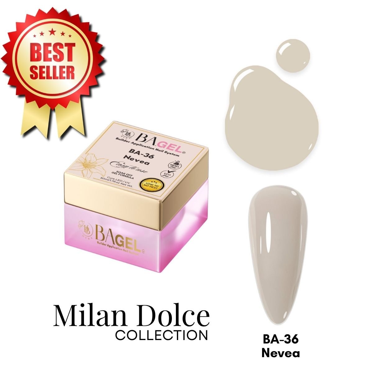 BA.GEL® Builder Gel - #BA-36 Nevea (50ml) - HyBa® BEAUTY
