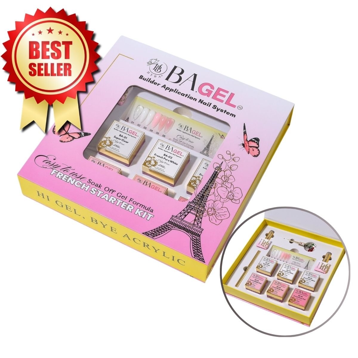 BA.GEL® Builder Gel System - PARIS FRENCH Starter Kit - HyBa® BEAUTY