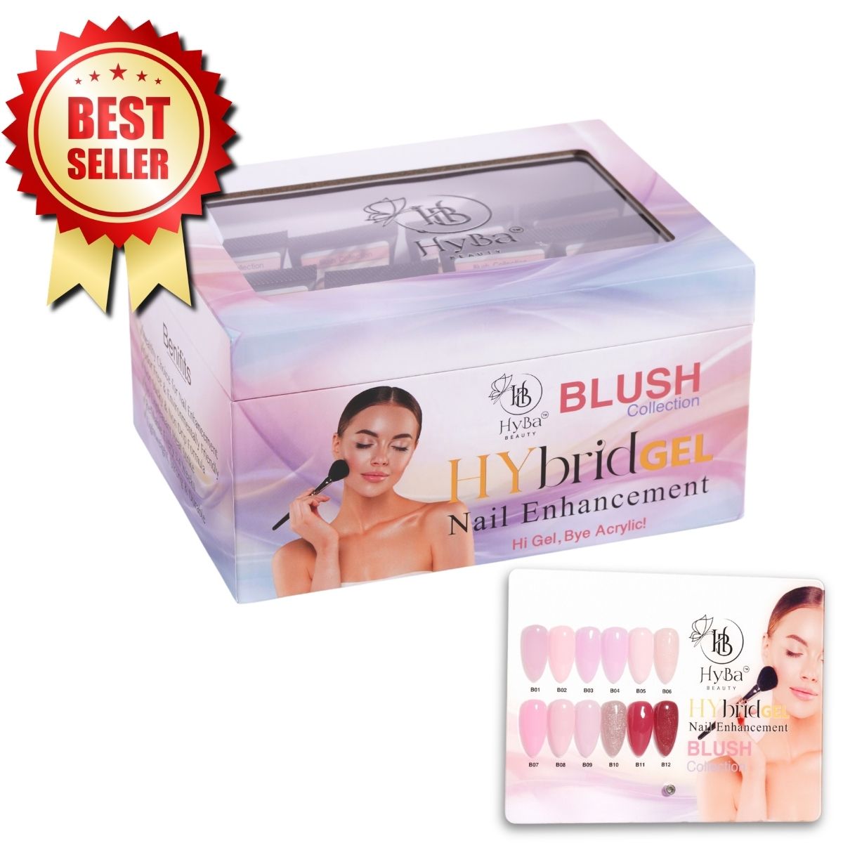 BLUSH - HyGEL® 30ml Box Set #2 - (Includes: 12 color tubes, 1 mini squeezer & 1 color chart) - HyBa® BEAUTY