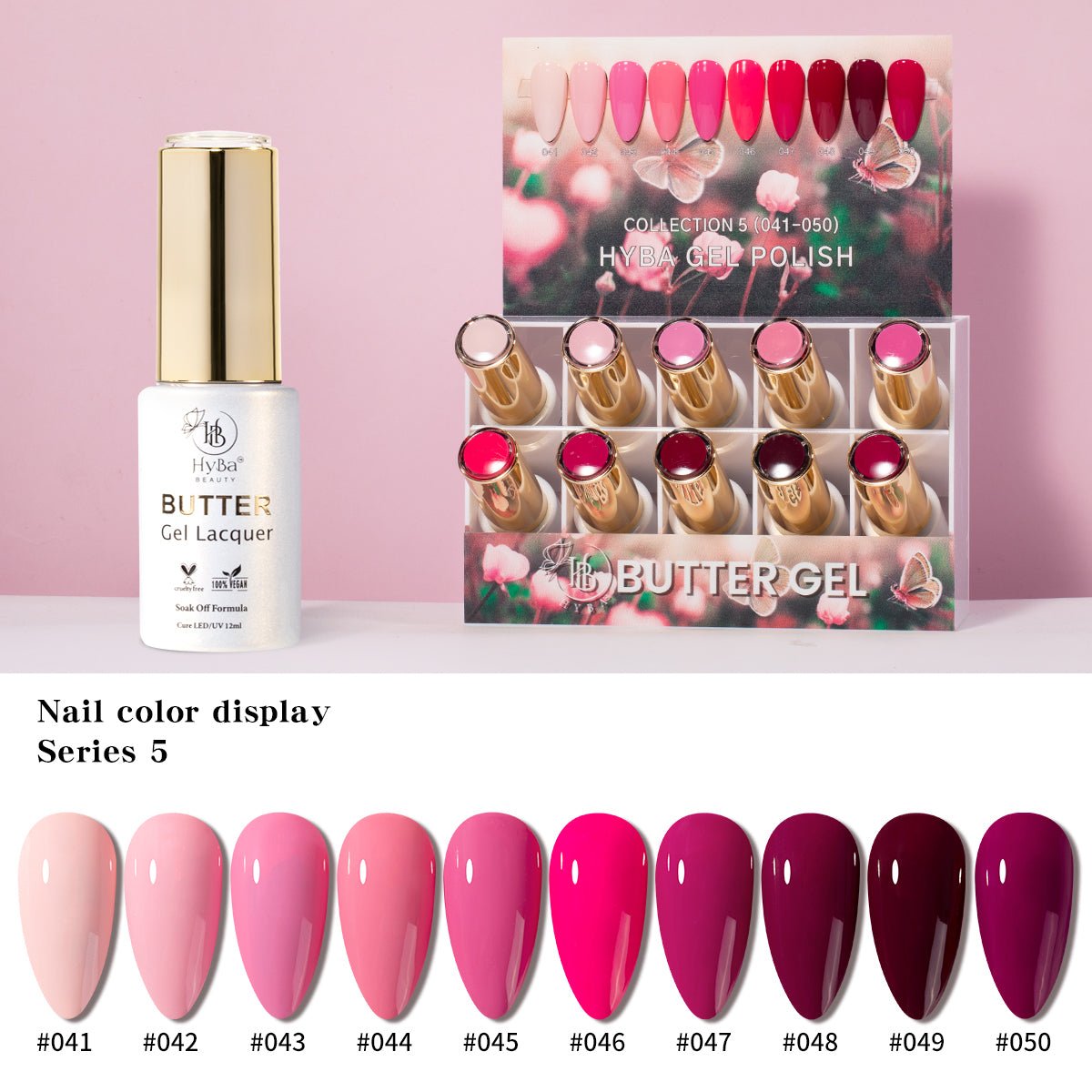 BUTTER GEL Full Collection / SERIES  1 - 16 - Free Top & Base Refill Kits - HYBA BEAUTY