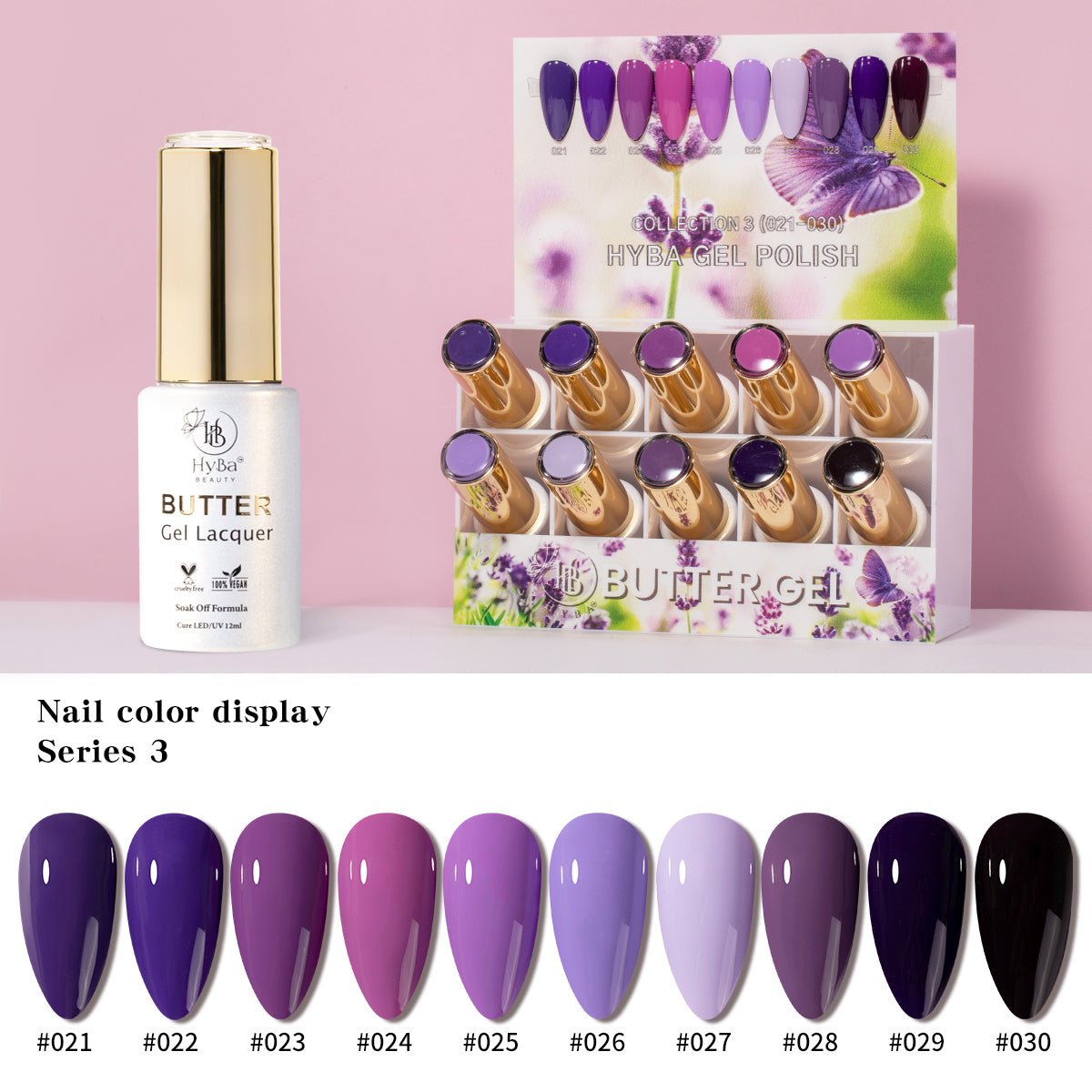 BUTTER GEL Full Collection / SERIES  1 - 16 - Free Top & Base Refill Kits - HYBA BEAUTY