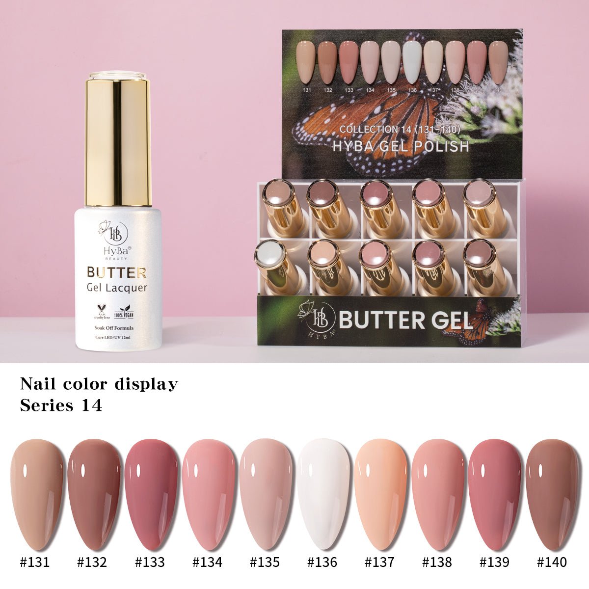 BUTTER GEL Full Collection / SERIES  1 - 16 - Free Top & Base Refill Kits - HYBA BEAUTY