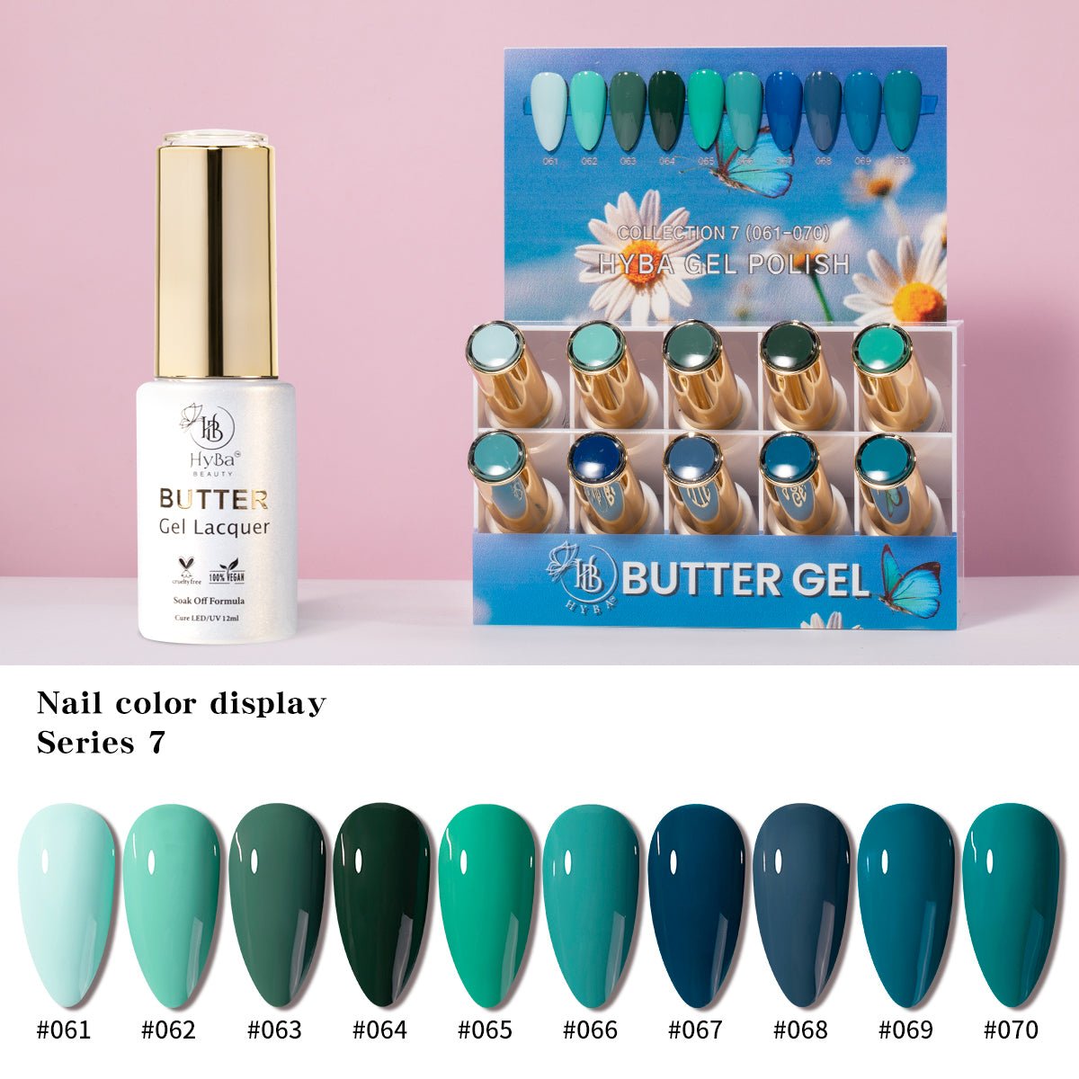 BUTTER GEL Full Collection / SERIES  1 - 16 - Free Top & Base Refill Kits - HYBA BEAUTY