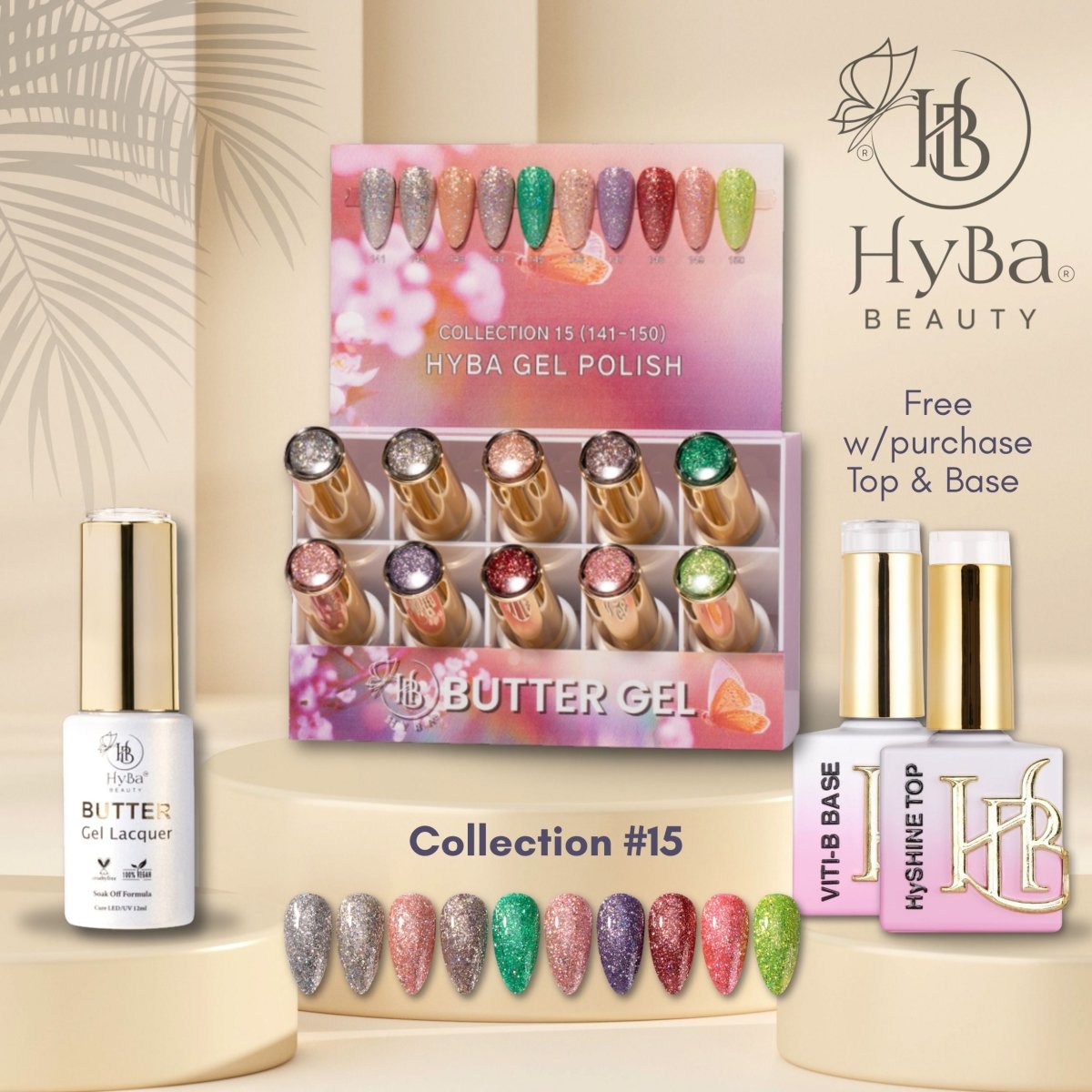 BUTTER Gel Polish SERIES Collection 15 (Colors 141 - 150) - HYBA BEAUTY