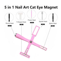 Cat Eye 5 - in - 1 Magnet for Gel Polish - Pink - HYBA BEAUTY