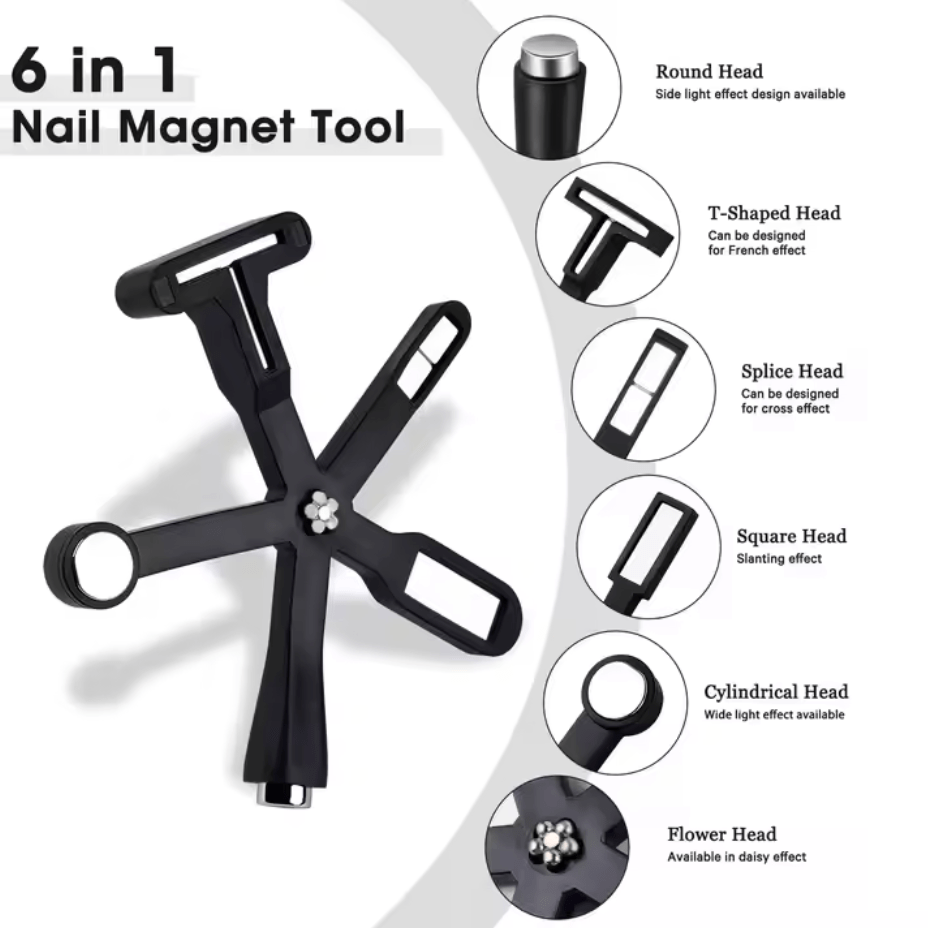 Cat Eye 6 - in - 1 Magnet for Gel Polish - Black - HYBA BEAUTY