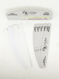 CURVE Nail File 100 Grit Refill Set/25 Pcs - HYBA BEAUTY