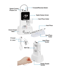 CYBER E - TECH 45K/ CLASSIC WHITE - Professional E - FILE Nail Machine - HYBA BEAUTY