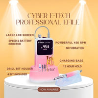CYBER E - TECH 45K /FLAMINGO - Professional E - FILE Nail Machine - HYBA BEAUTY