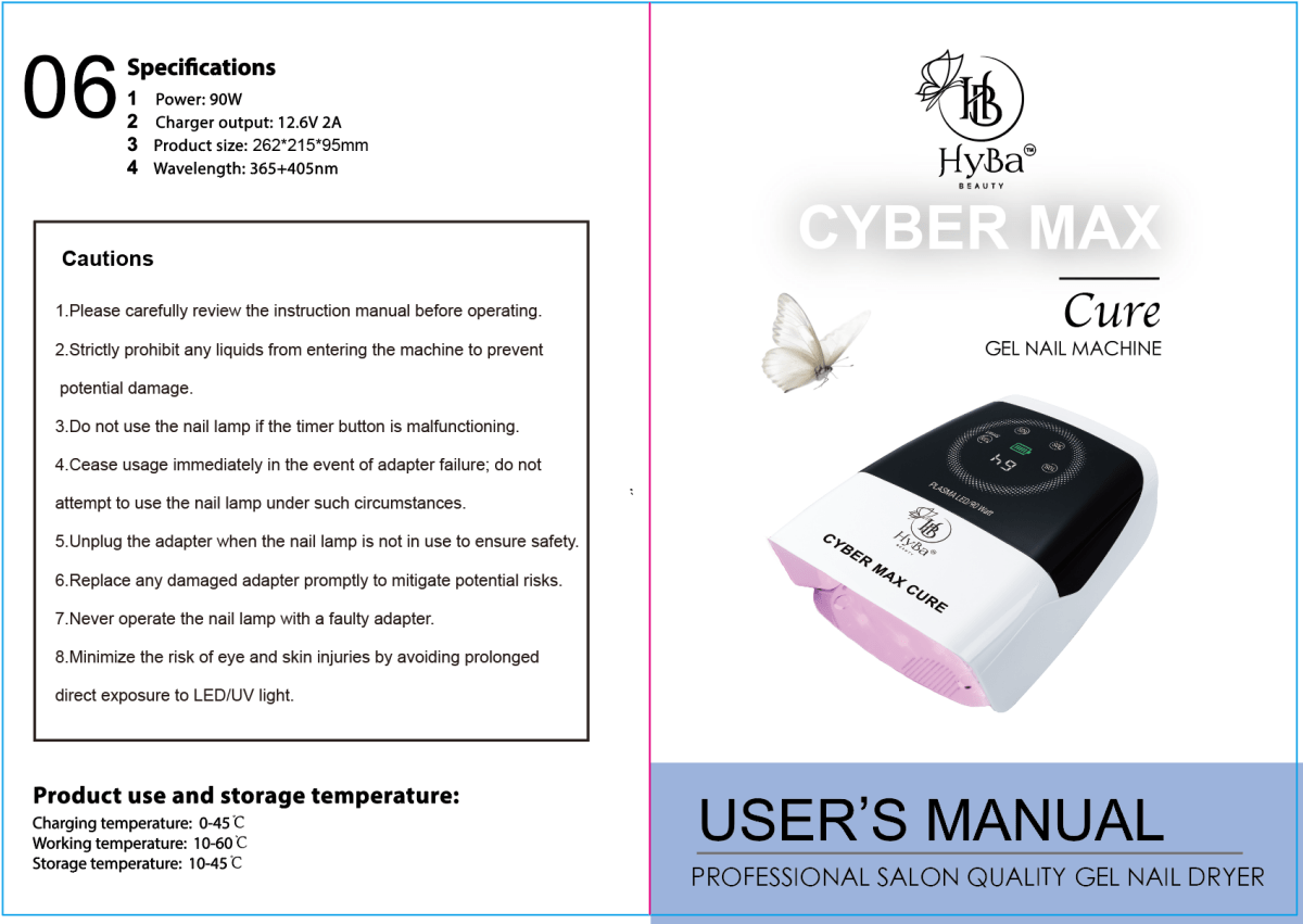 CYBER MAX Cure Nail Gel Machine 90watt / Pink Light - HYBA BEAUTY