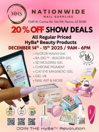 December 14th & 15th, 2025 / Nationwide Nail Supply, Peoria, AZ - Free Nail Demo Event - HYBA BEAUTY