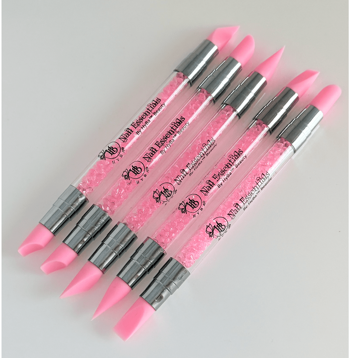 Dual - Ended Silicone Nail Art Tool - 5pcs - Set (Pink Tips) - HYBA BEAUTY