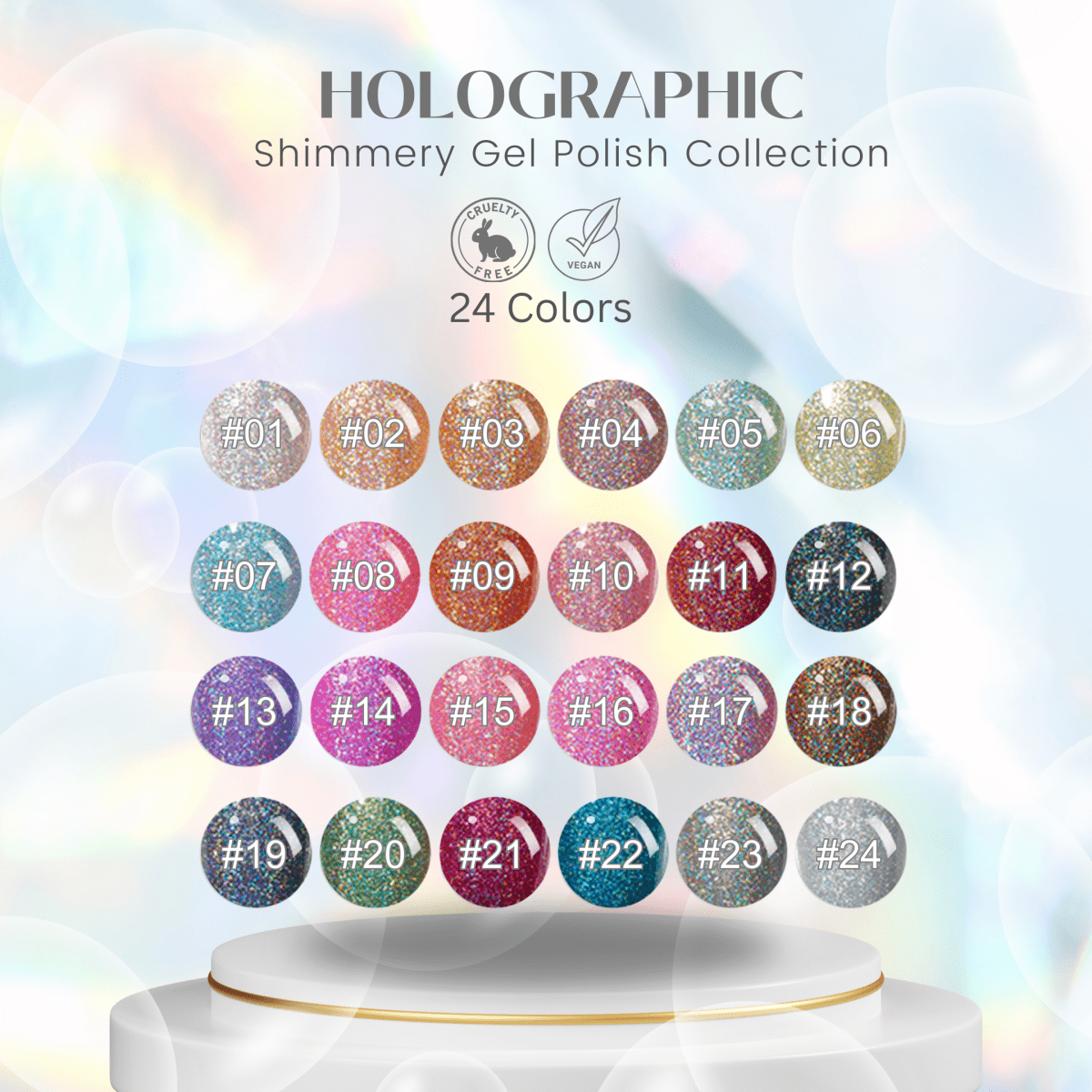 HOLOGRAPHIC Gel Polish Collection - HYBA BEAUTY