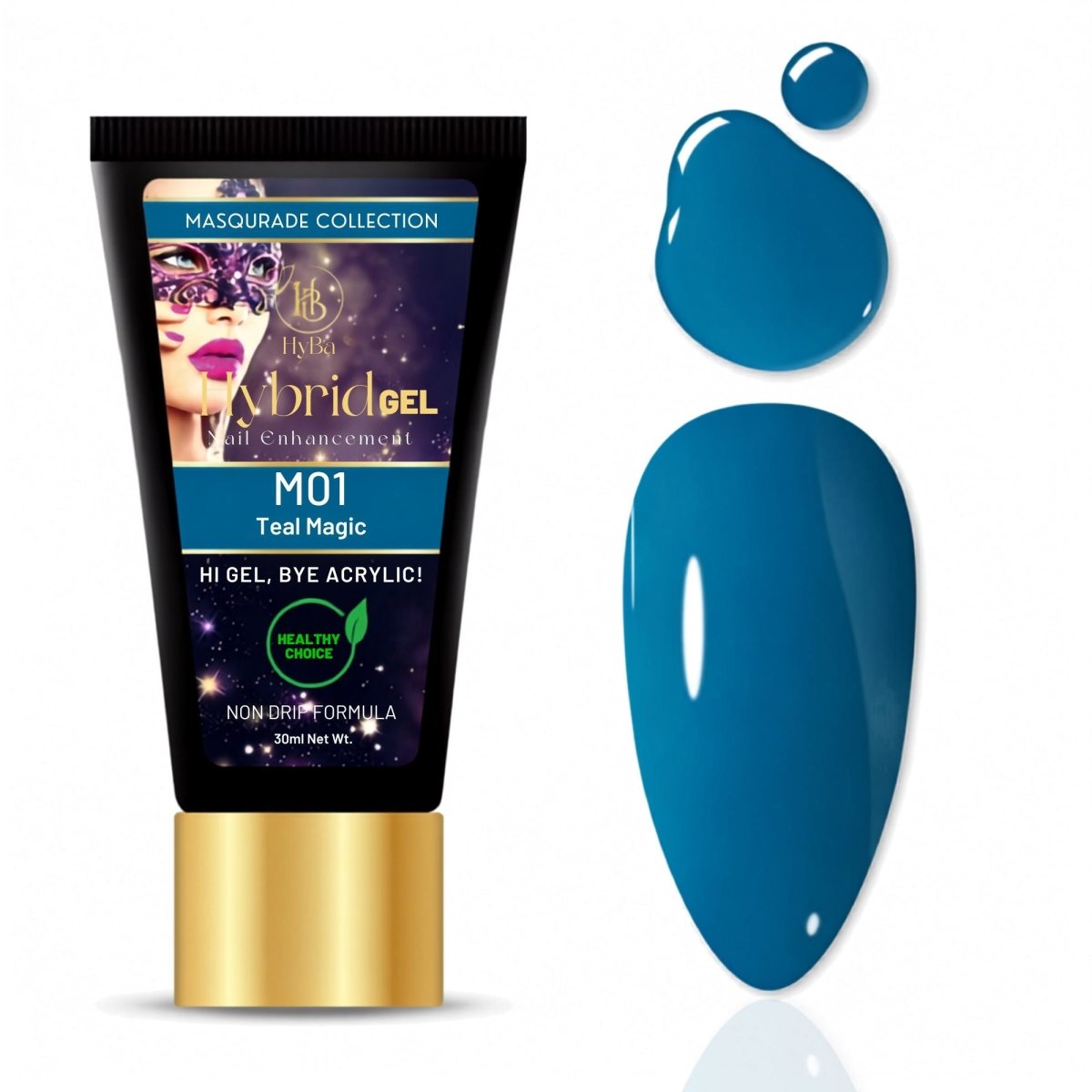 Hybrid Gel - HyGEL® 30ml / M01 Teal Magic - HyBa® BEAUTY