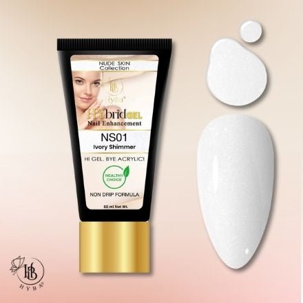 Hybrid Gel - HyGEL® 60ml / NS01 Ivory Shimmer - HYBA BEAUTY