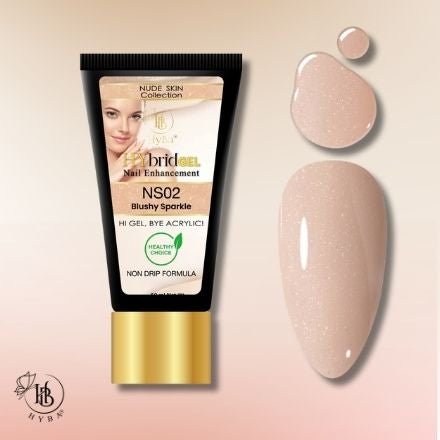Hybrid Gel - HyGEL® 60ml / NS02 Blushy Sparkle - HYBA BEAUTY