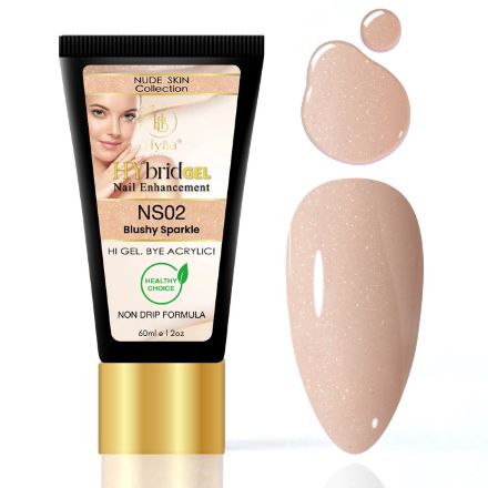 Hybrid Gel - HyGEL® 60ml / NS02 Blushy Sparkle - HyBa® BEAUTY