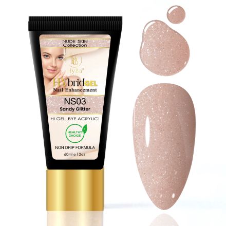 Hybrid Gel - HyGEL® 60ml / NS03 Sandy Glitter - HyBa® BEAUTY