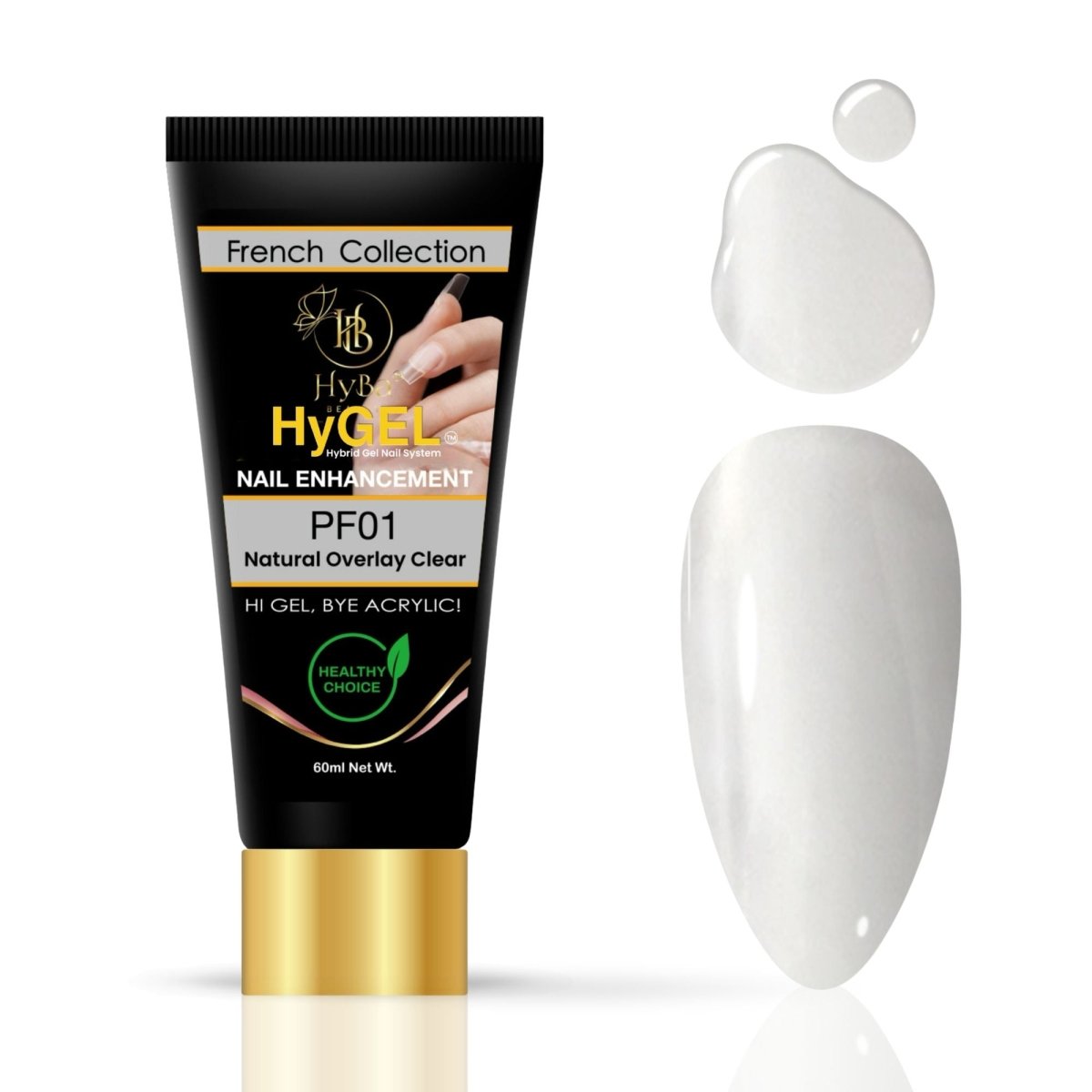 Hybrid Gel - HyGEL 60ml / #PF01 Natural Clear Overlay - HyBa® BEAUTY