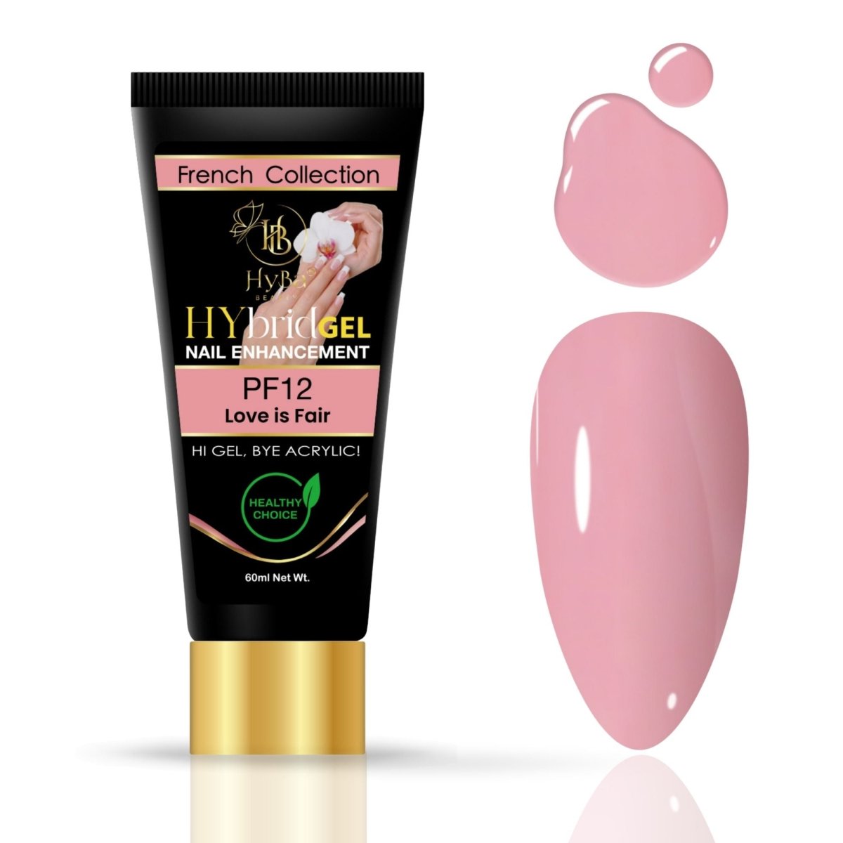 Hybrid Gel - HyGEL 60ml / #PF12 Love Is Fair Pink - HyBa® BEAUTY