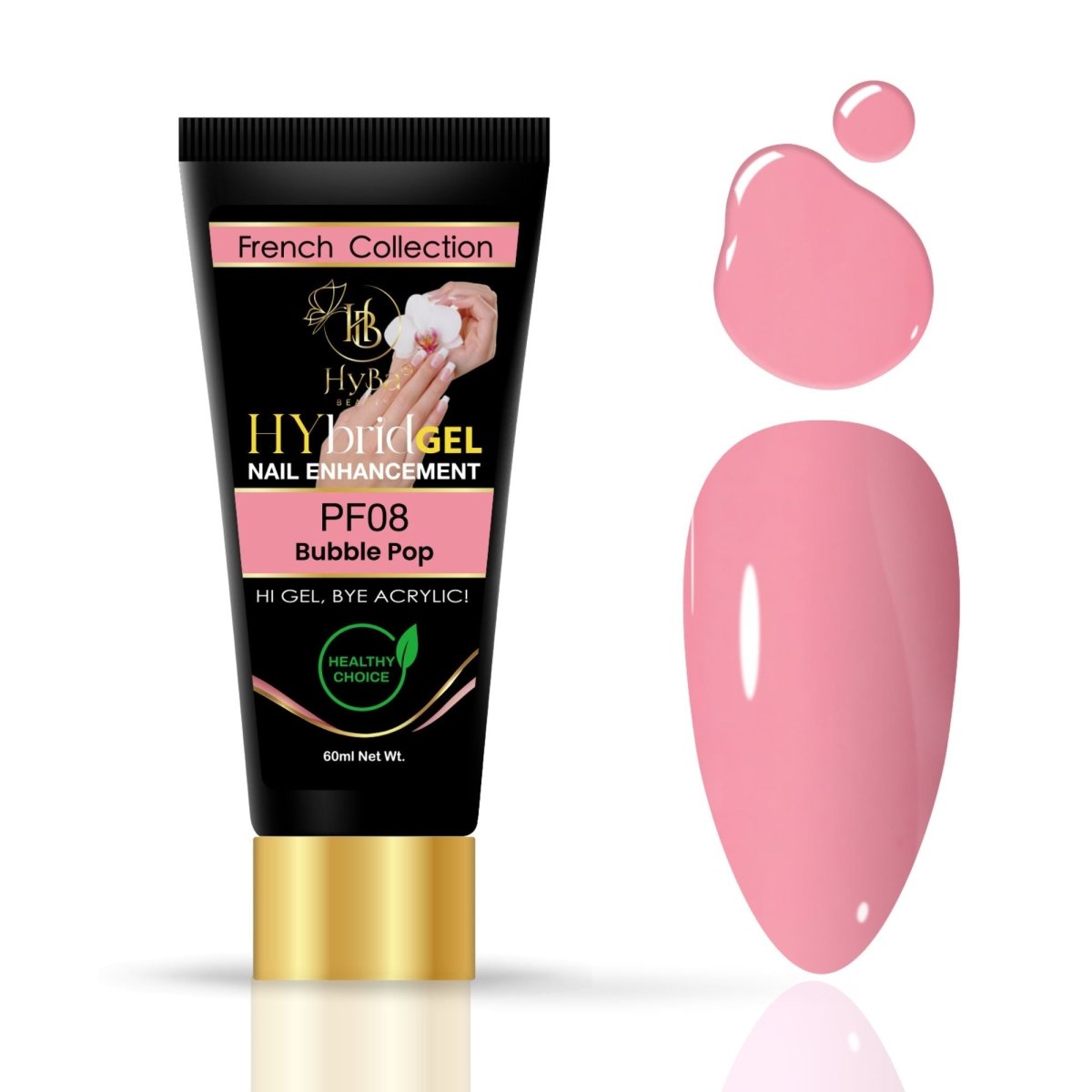 Hybrid Gel - HyGEL 60ml / #PFO8 Bubble Pop Pink - HyBa® BEAUTY