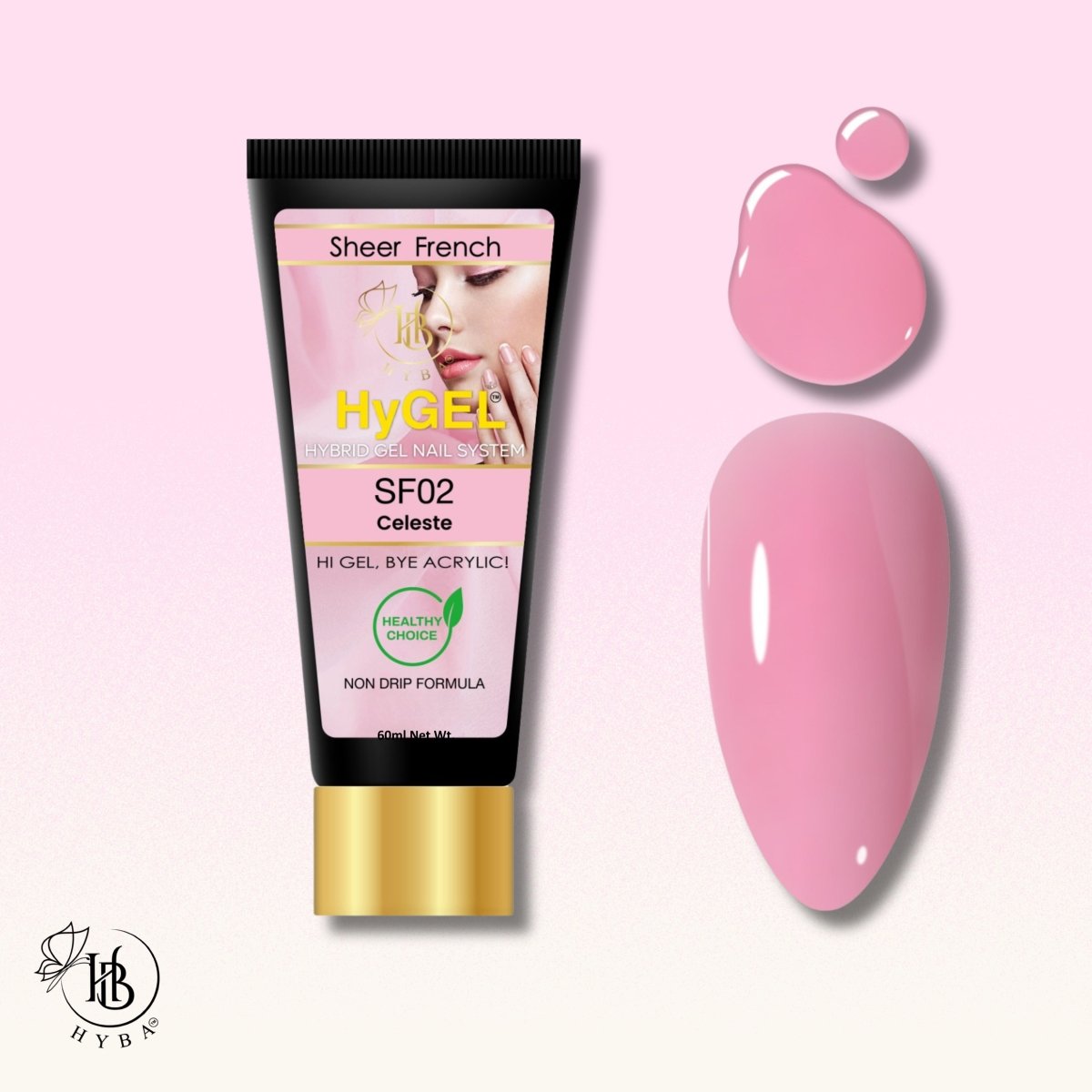 Hybrid Gel - HyGEL® 60ml / SF02 Celeste - HYBA BEAUTY