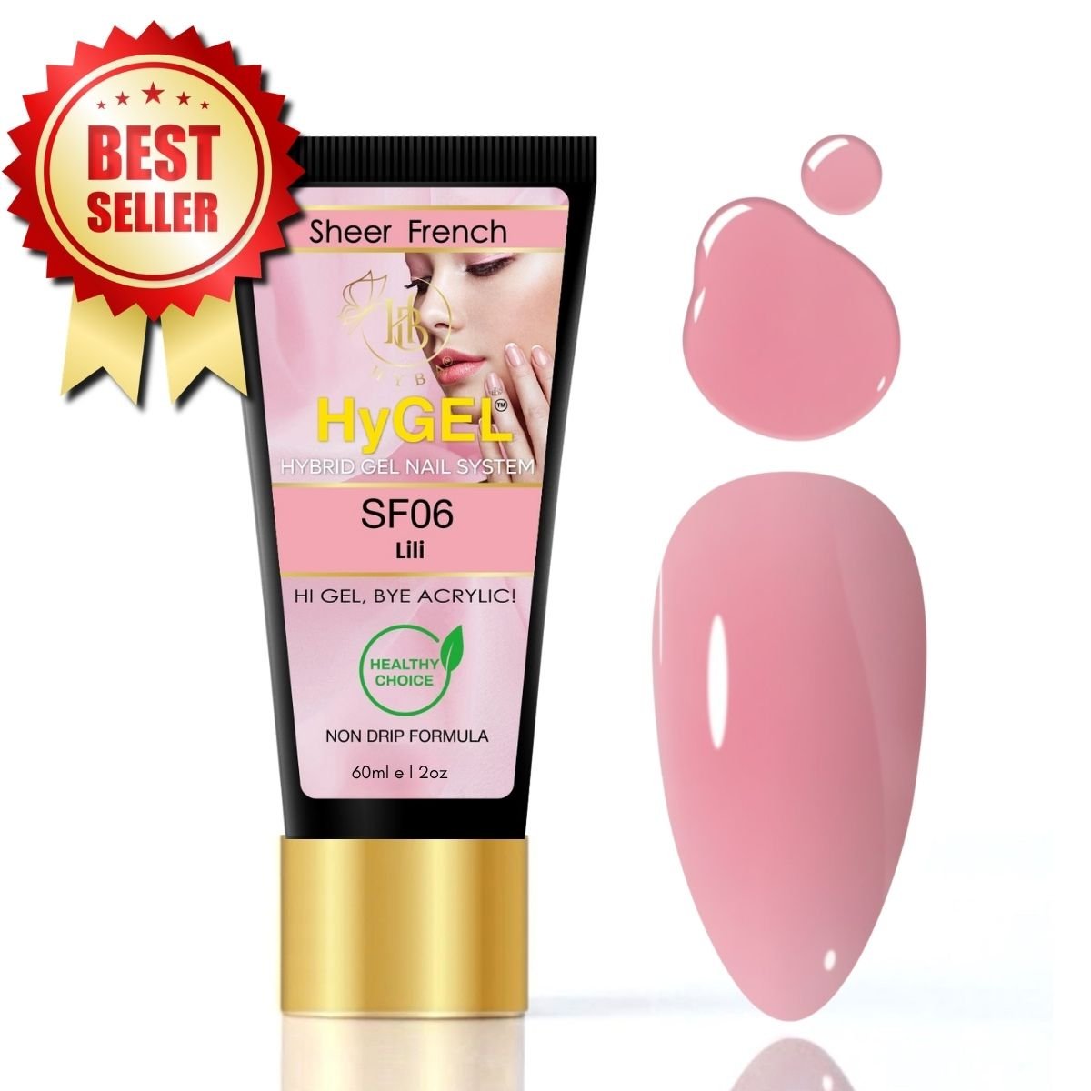 Hybrid Gel Professional Nail Gel - HyGEL® 60ml / #SF06 Lili - HyBa® BEAUTY