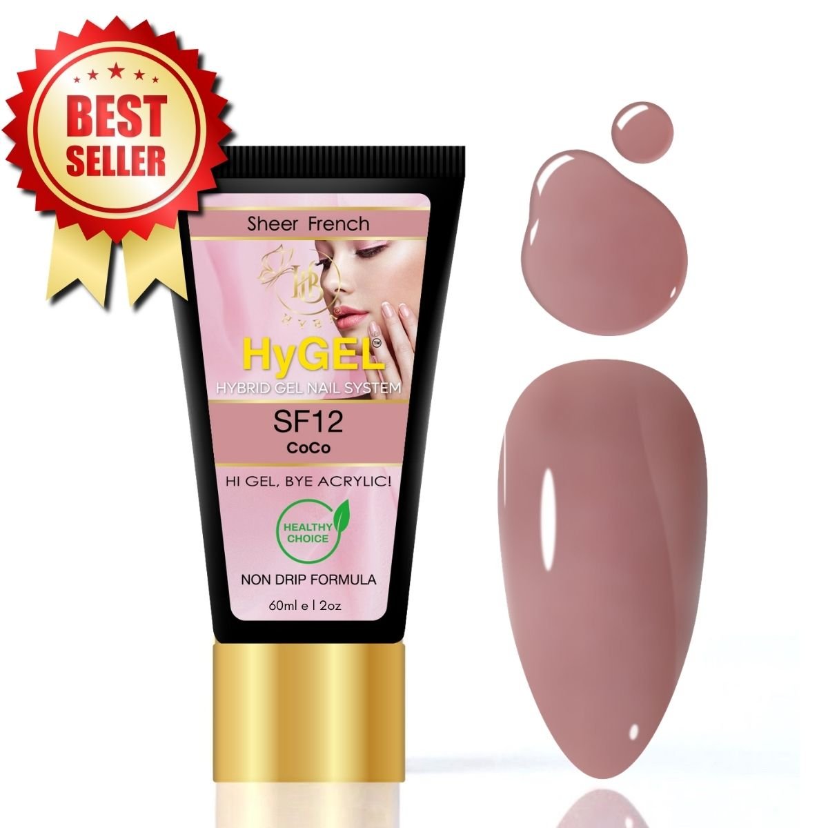 Hybrid Gel Professional Nail Gel - HyGEL® 60ml / #SF12 Coco - HyBa® BEAUTY