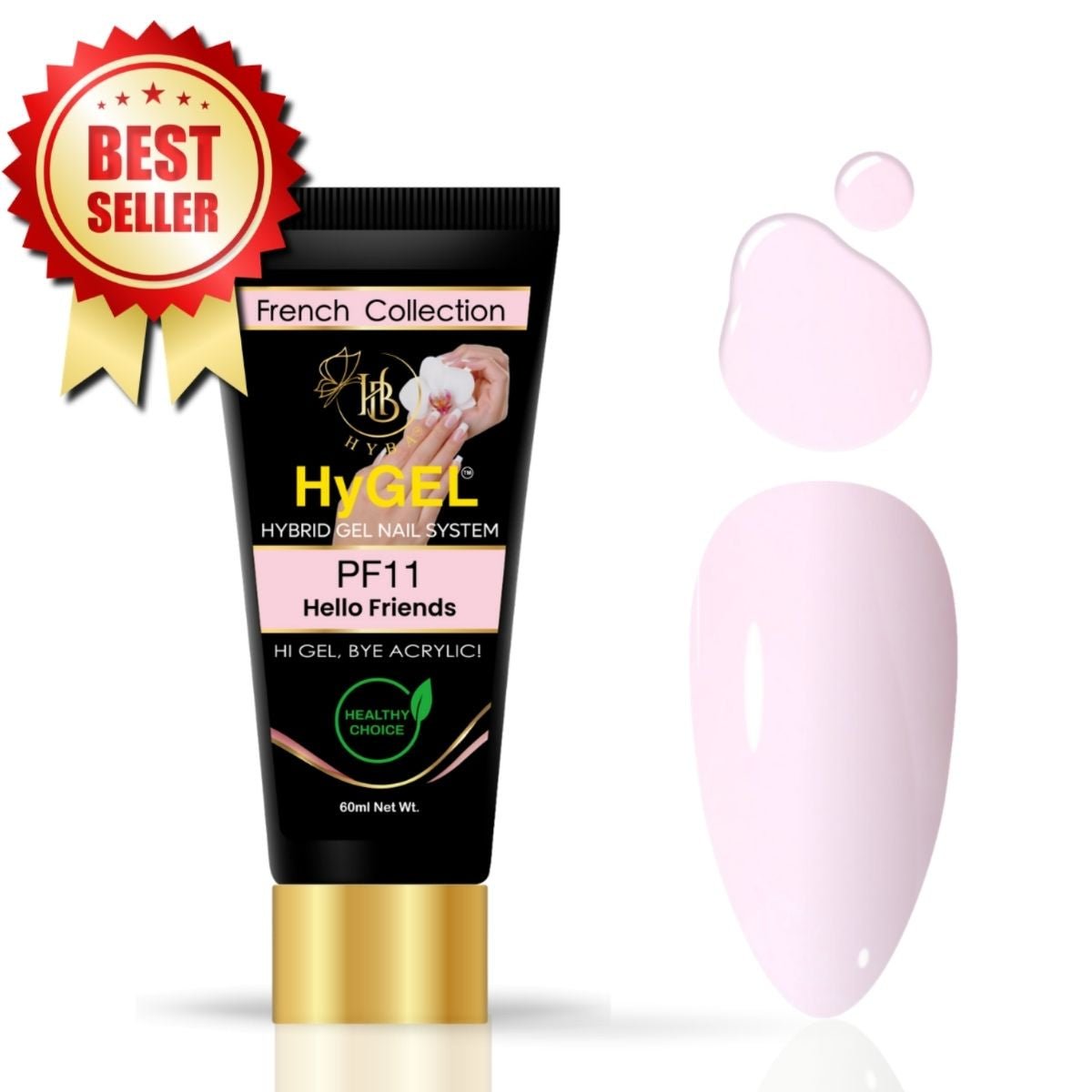 Hybrid Gel Professional Nail Polish - HyGEL 60ml / #PF11 Hello Friends Pink - HyBa® BEAUTY