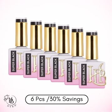 HYBRID SUPER BLACK Gel Polish - REFILL KIT OR SINGLES - HYBA BEAUTY