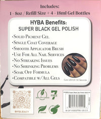 HYBRID SUPER BLACK Gel Polish - REFILL KIT OR SINGLES - HYBA BEAUTY