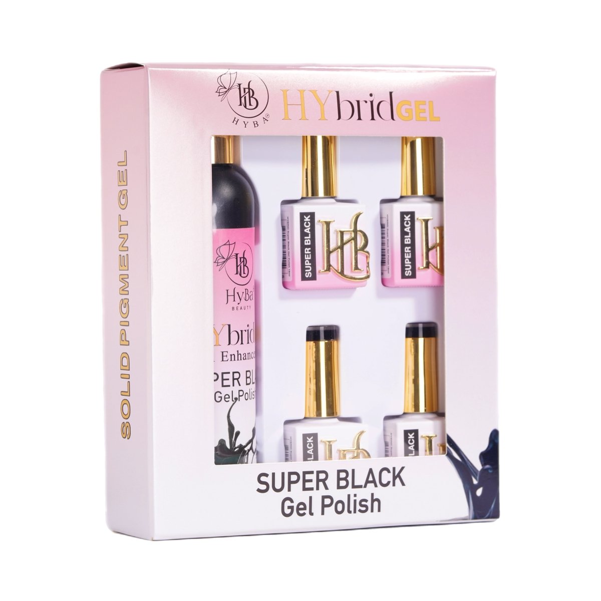 HYBRID SUPER BLACK Gel Polish - REFILL KIT OR SINGLES - HYBA BEAUTY