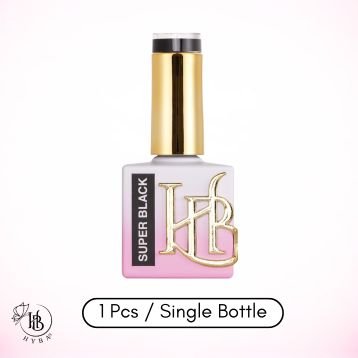 HYBRID SUPER BLACK Gel Polish - REFILL KIT OR SINGLES - HYBA BEAUTY