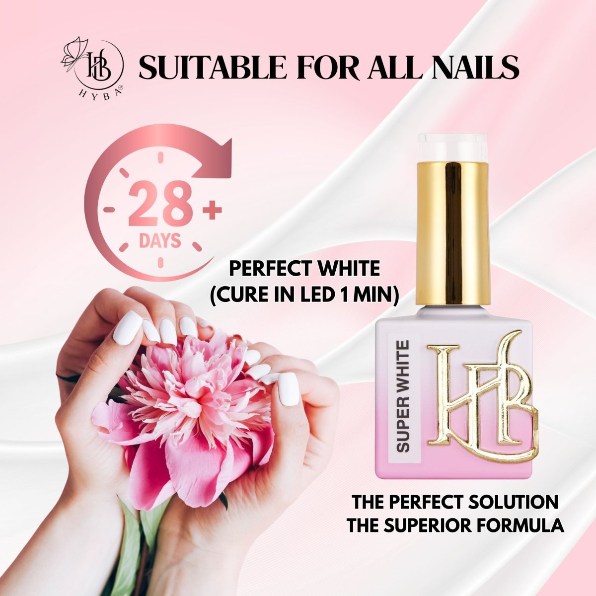 HYBRID SUPER WHITE Gel Polish - 20ml - HYBA BEAUTY
