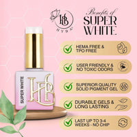HYBRID SUPER WHITE Gel Polish - 20ml - HYBA BEAUTY
