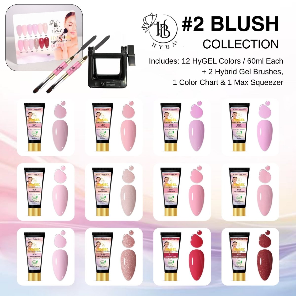 HyGEL® 2 BLUSH Collection - 60ml Listings - HYBA BEAUTY