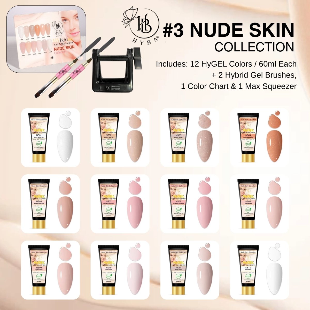 HyGEL® 3 NUDE SKIN COLLECTION - 60ml Listing - HYBA BEAUTY