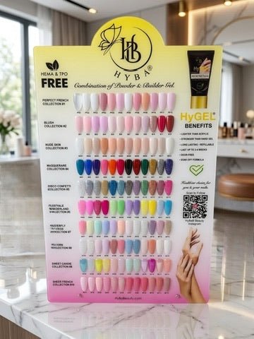 HyGEL® HYBRID GEL - Master Color Chart / 120 Colors - HYBA BEAUTY