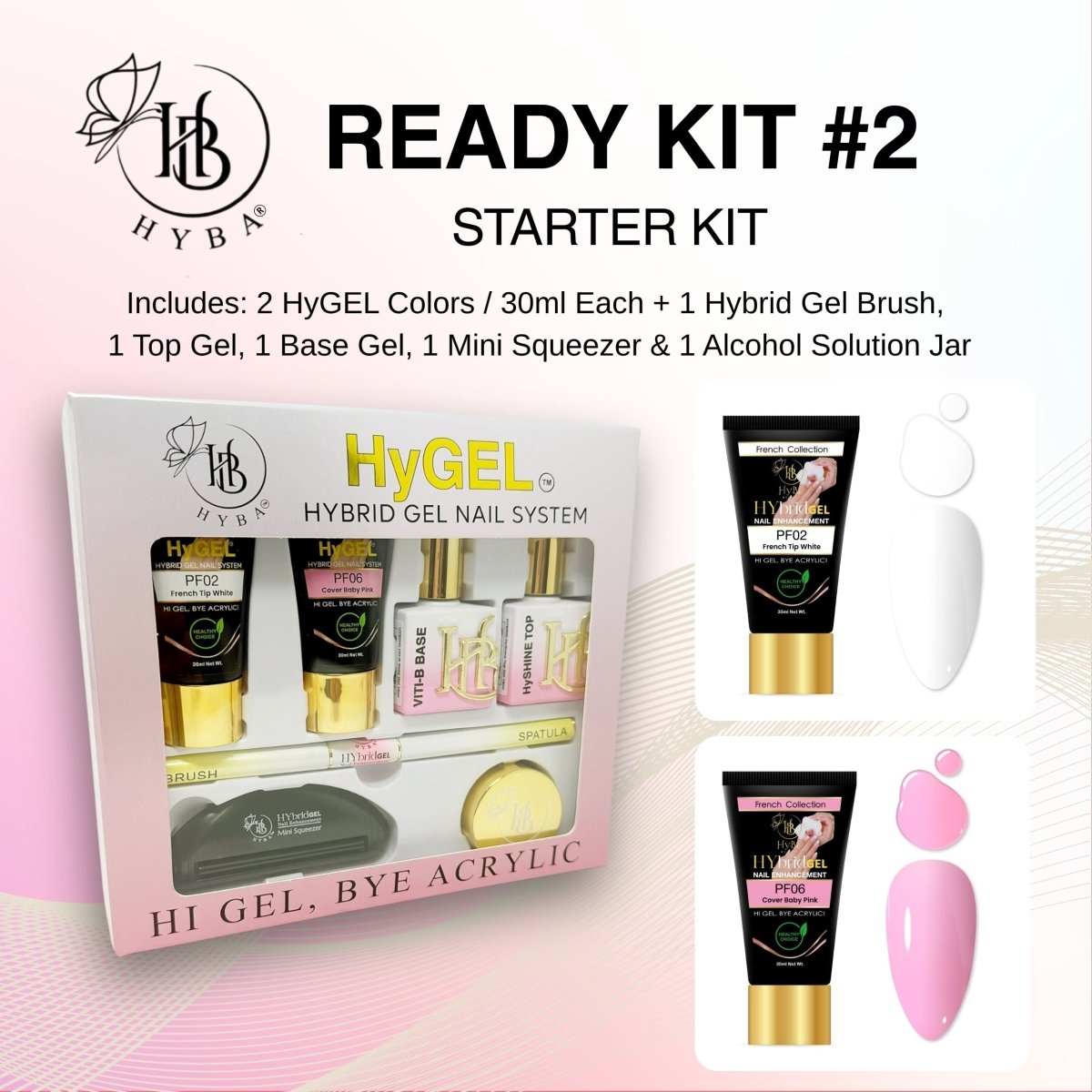 HyGEL® Hybrid Gel Nail System - READY Kit 2 - HYBA BEAUTY