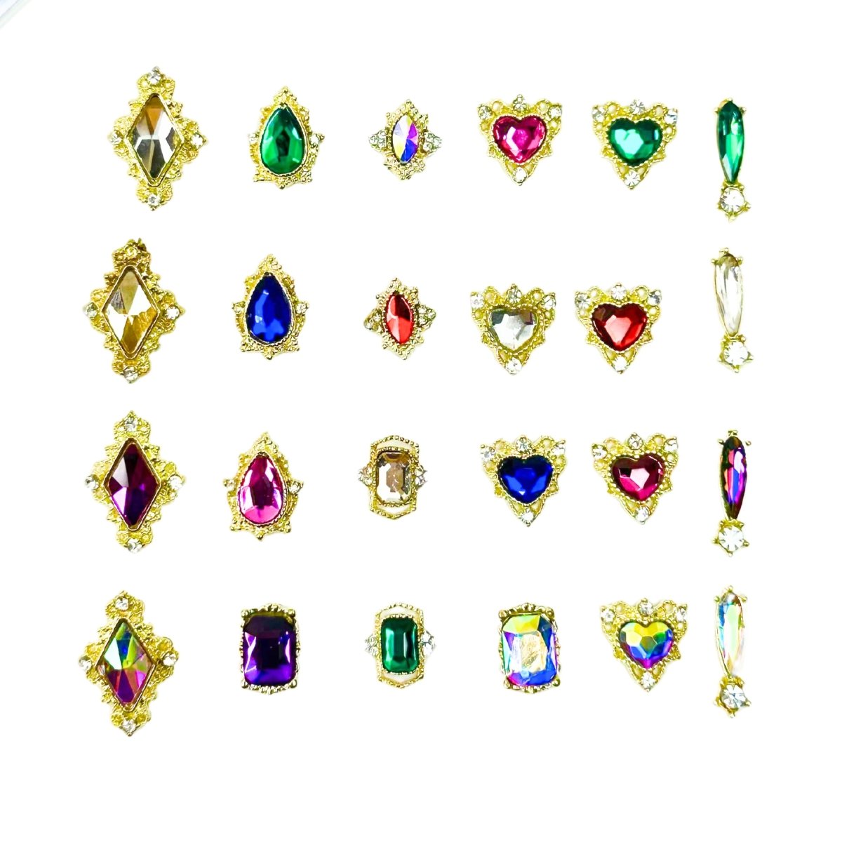 Mixed Crystals and Gold Charm 1 - HYBA BEAUTY